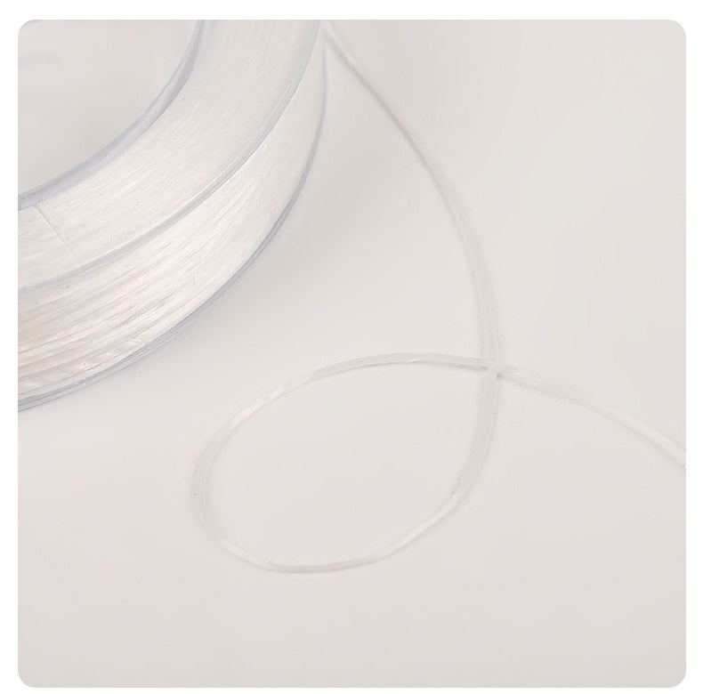 100m White Flat elastic thread, high elasticity and wear-resistant beading thread（Only buy the line and do not ship）