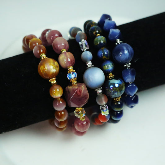 Resin beads bracelet set