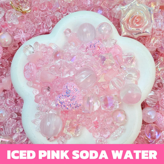 Iced pink soda water