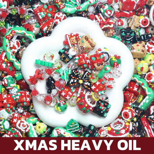 Xmas Heavy Oil Hand-painted Beads