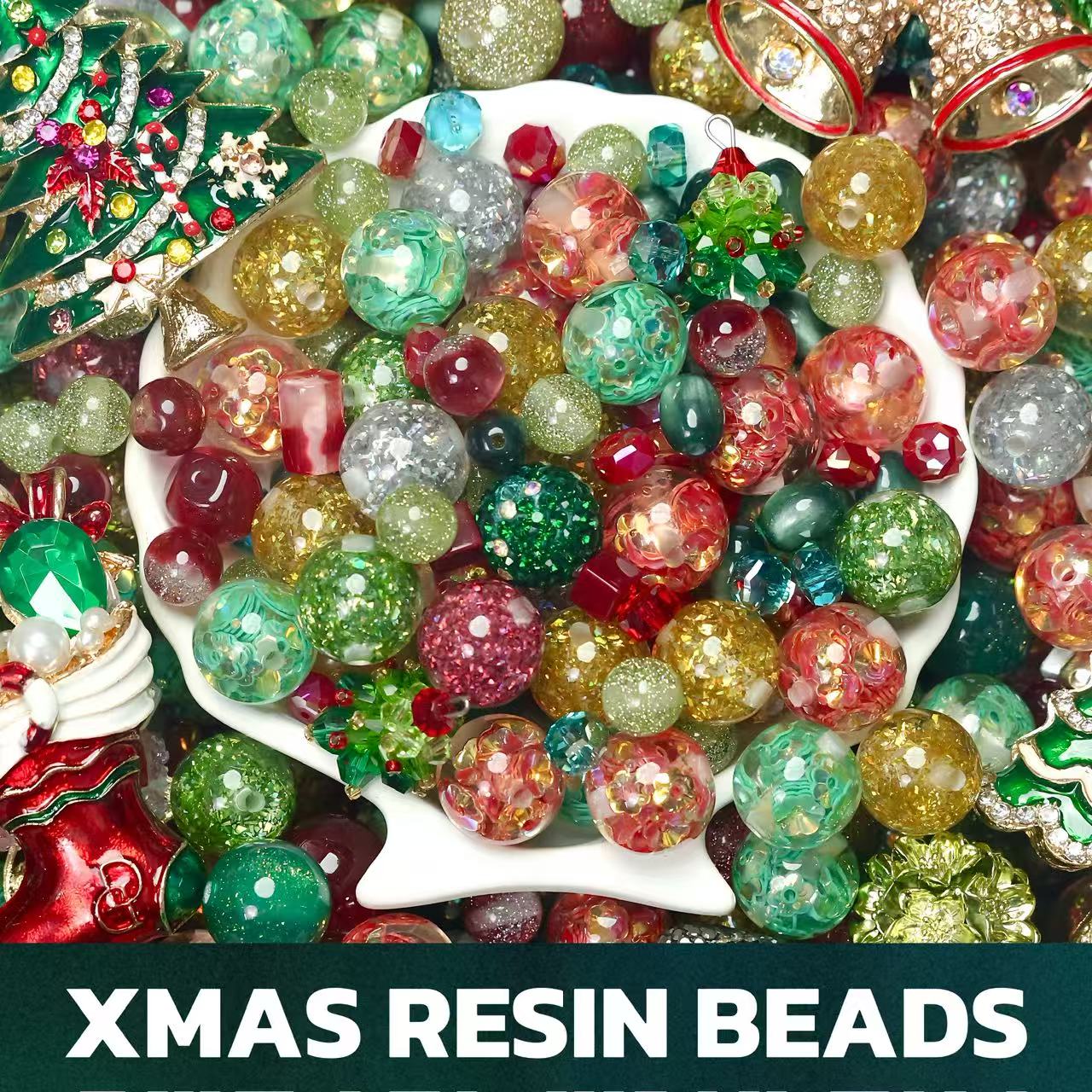 Xmas Resin Beads