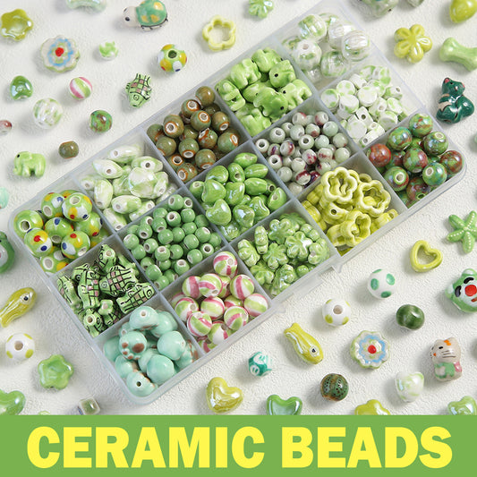 Hand painted ceramic beads