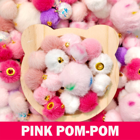 Pink Pom-Pom Beads