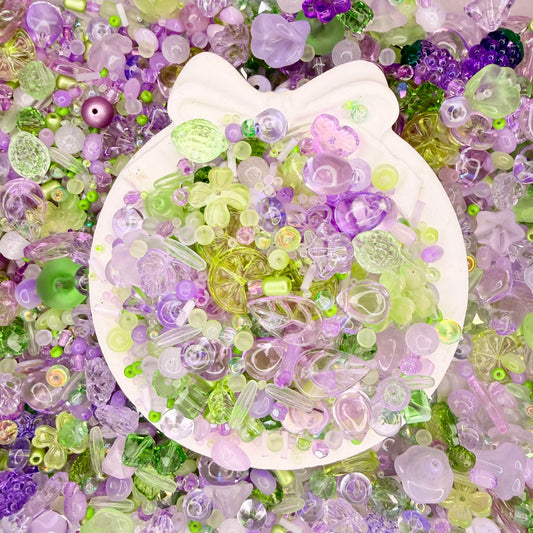 Purple Mist Green Grapes glass beads