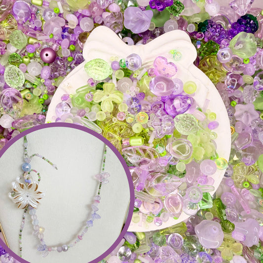 Purple Mist Green Grapes glass beads