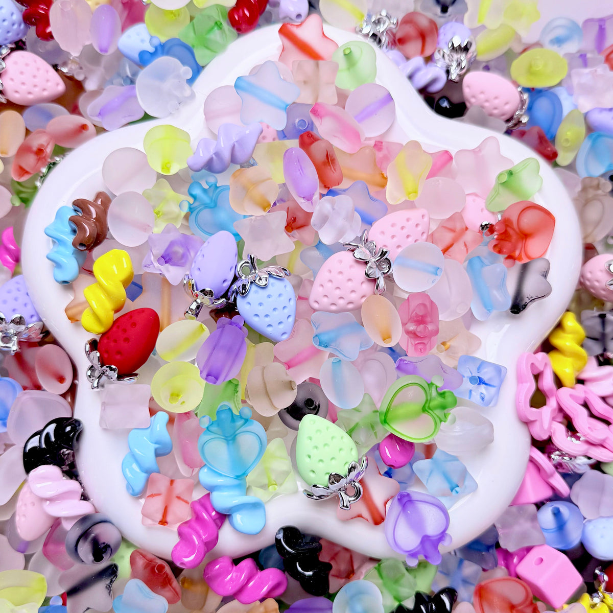 rainbow frosted beads